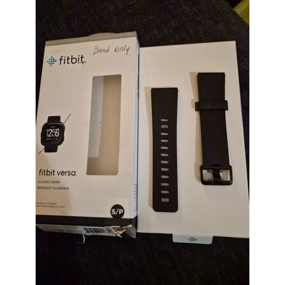 Fitbit versa S/P Black Band Replacement Straps, Buckle Closure, 2-Piece Set